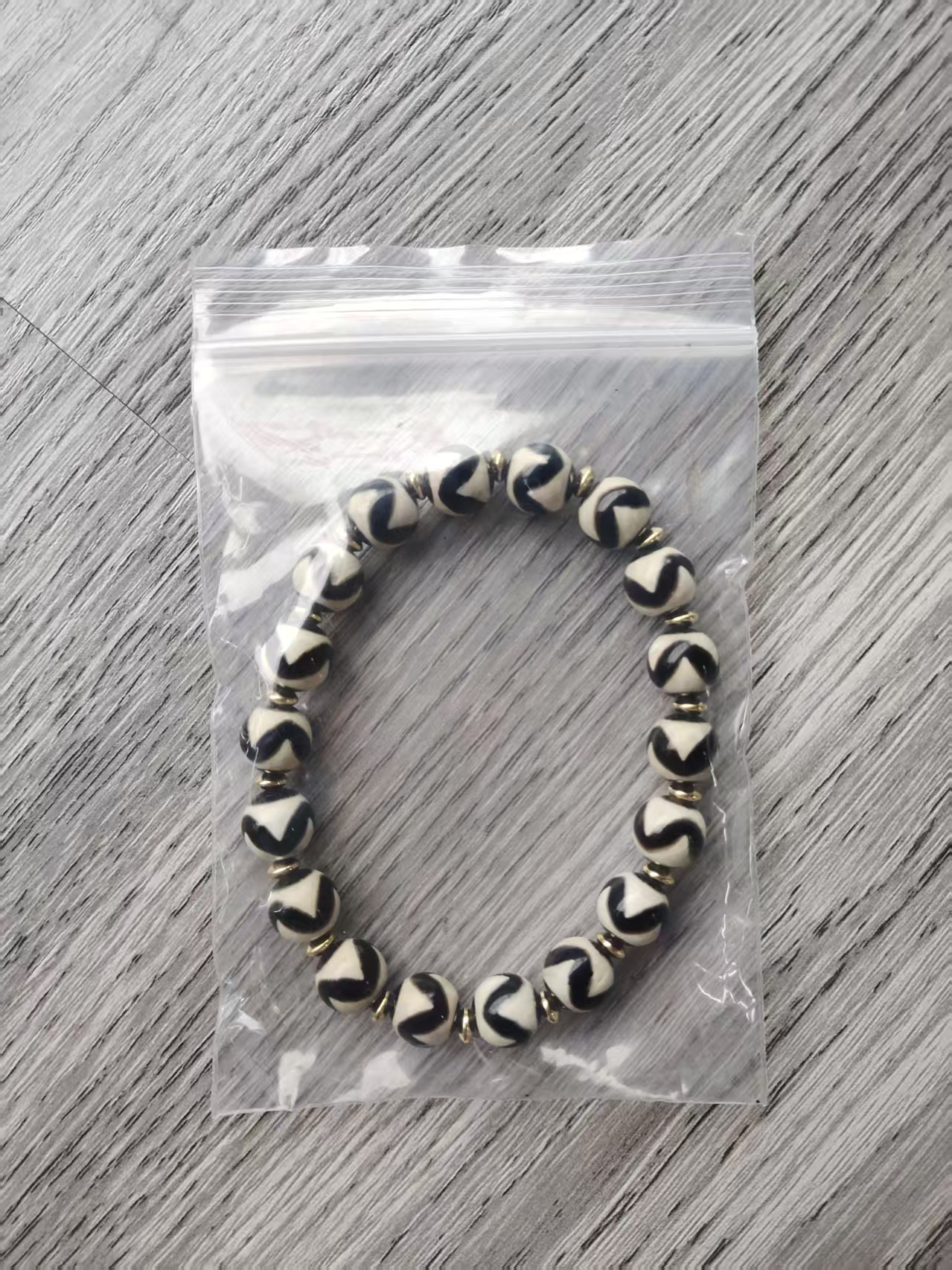 黑白虎牙圈手串