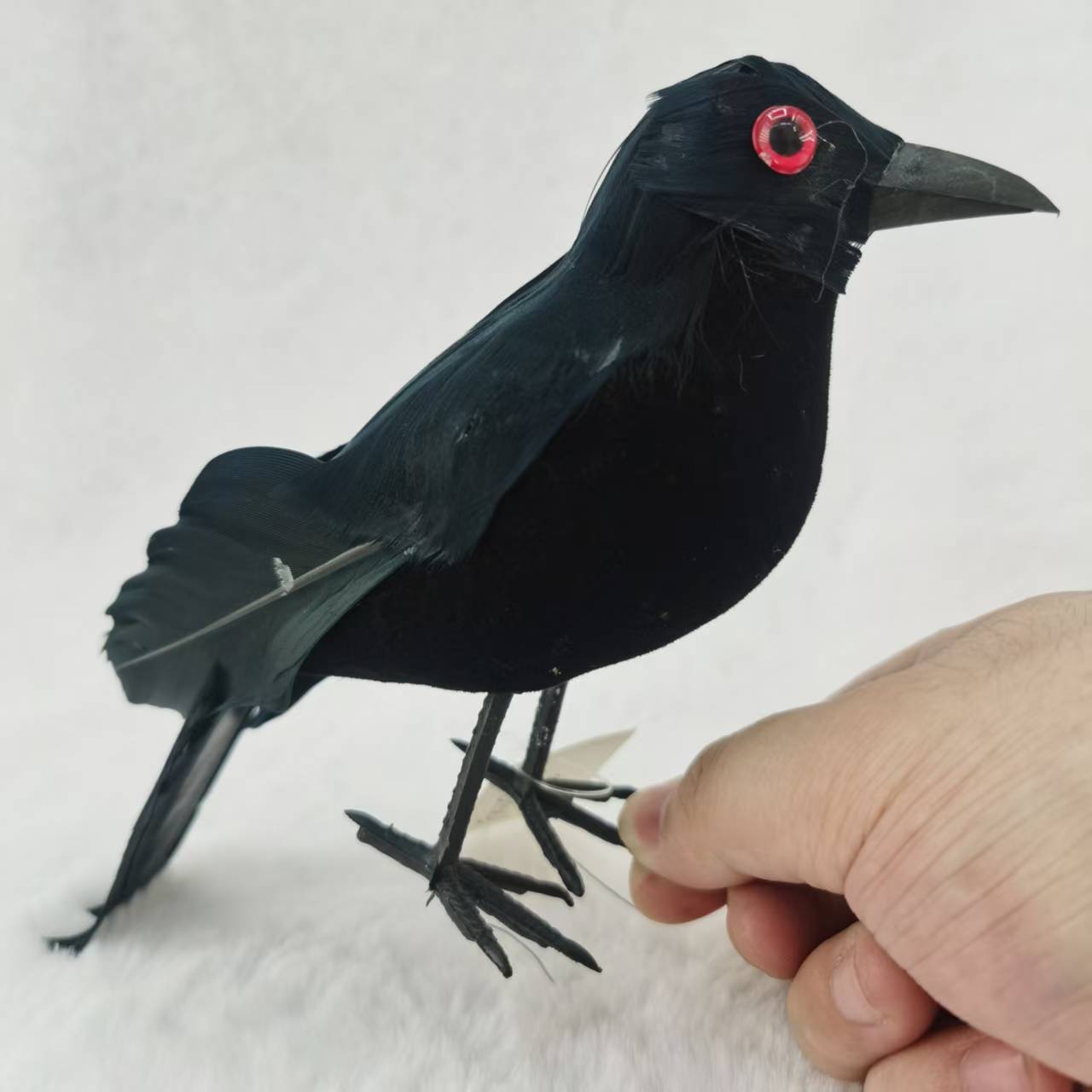 跨境源头工厂万圣节情景布置摆件仿真羽毛乌鸦