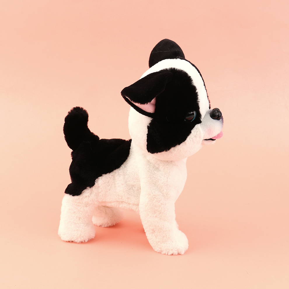 Cross-border simulation plush electric dog can walk, bark, nod, shake its head and wag its tail. Children's toy street stall wholesale manufacturer details Picture