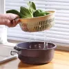 Double-layer vegetable washing basin, plastic draining basket, leaky basin, rice-washing magic tool, vegetable basket, vegetable washing basin, household kitchenware Specification image