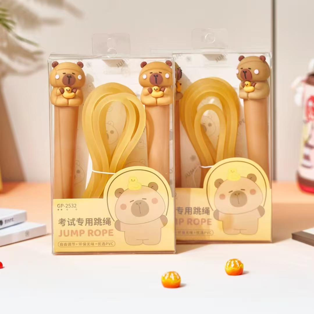 Fan Dou Ka's creative and cute cartoon head capybaras, skipping rope, sports and fitness products, skipping rope, children's outdoor