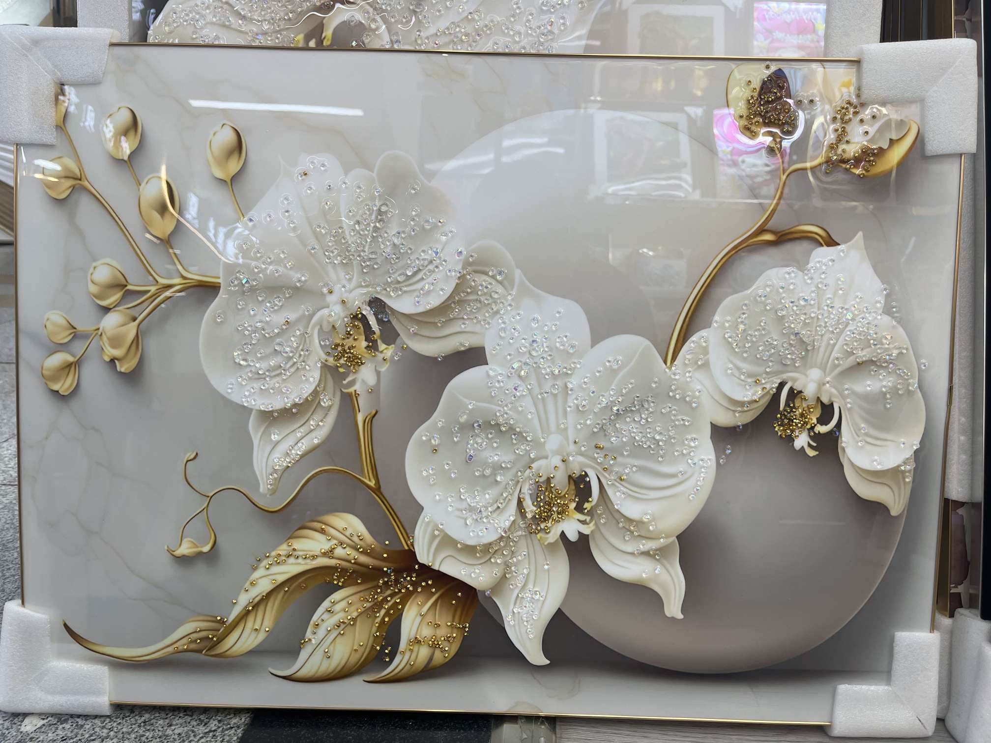 Crystal porcelain painting, diamond painting, sofa background painting, three-dimensional painting detail image 8