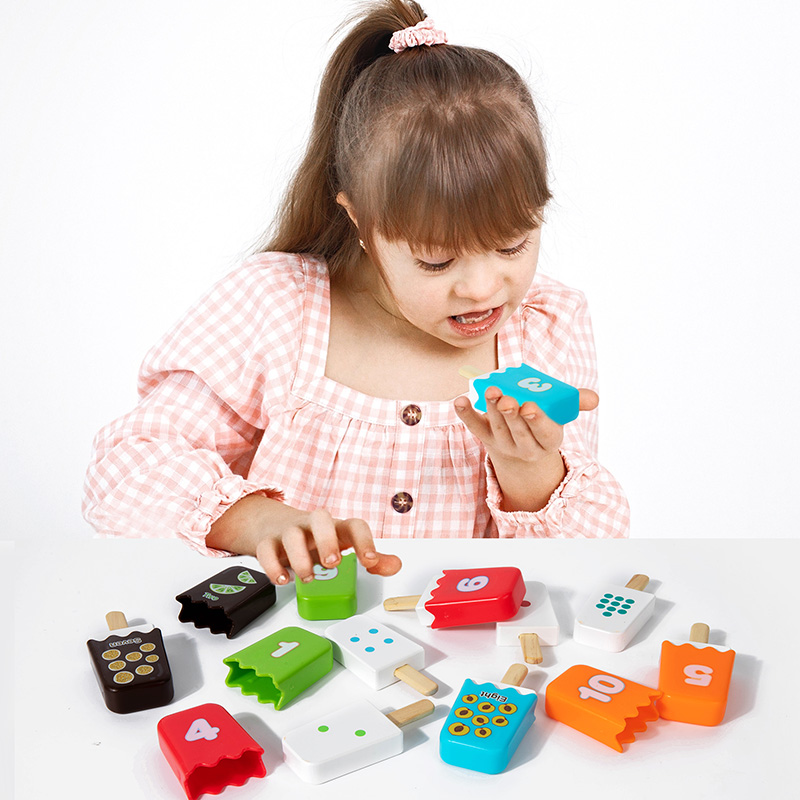Digital ice cream stick Popsicle matching game children's digital enlightenment cognitive color table toy baby benefit intelligence details Picture