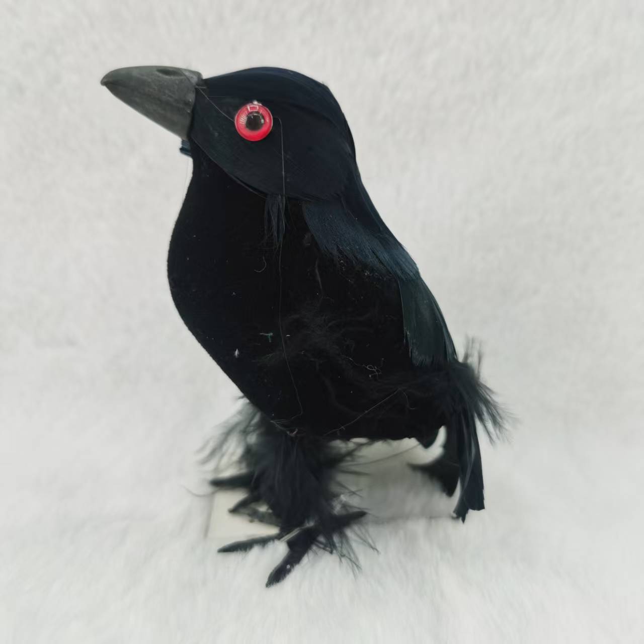 跨境源头工厂万圣节乌鸦摆件挂件仿真羽毛乌鸦