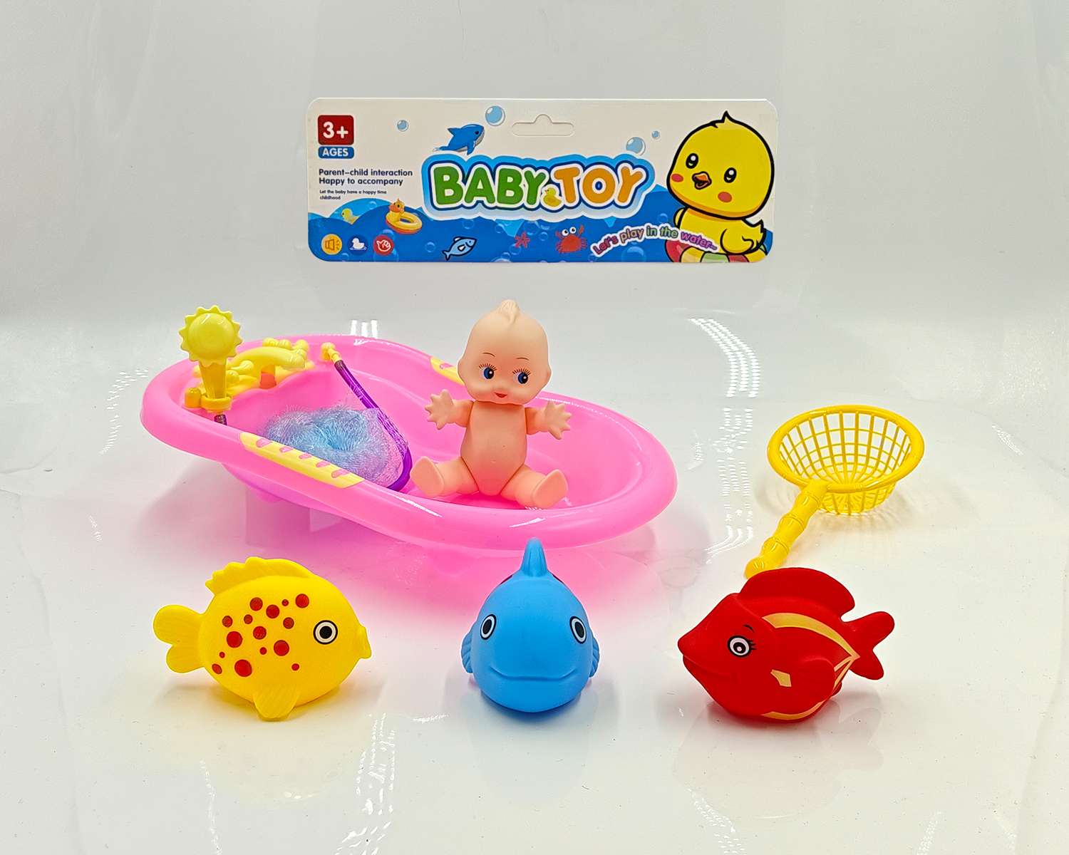 戏水浴盆海洋鱼玩具搪胶洗澡套装潮玩芭比娃娃潮玩芭比娃娃