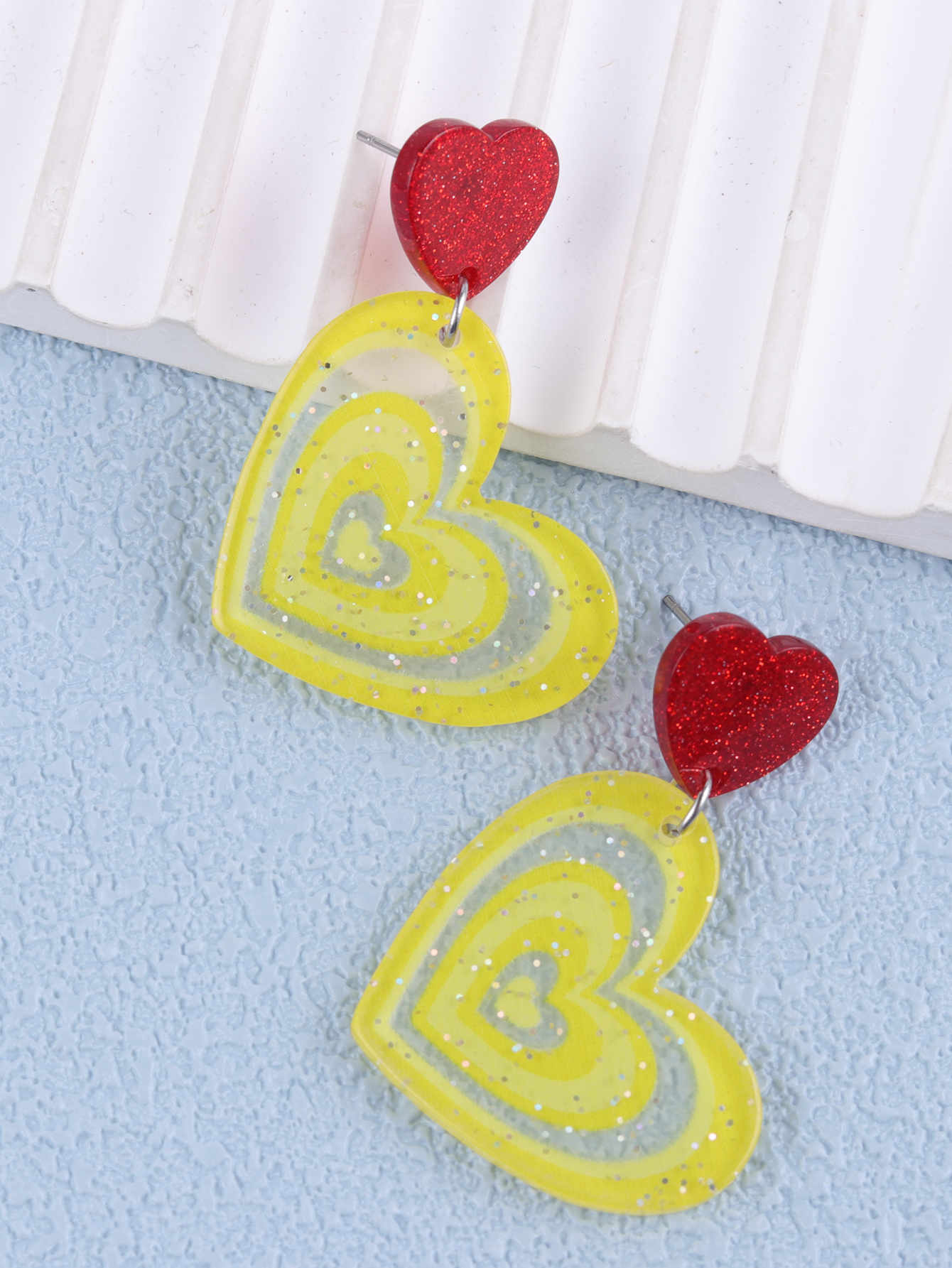 饰品/耳环/耳饰/玫瑰金耳钉/磨砂耳钉细节图