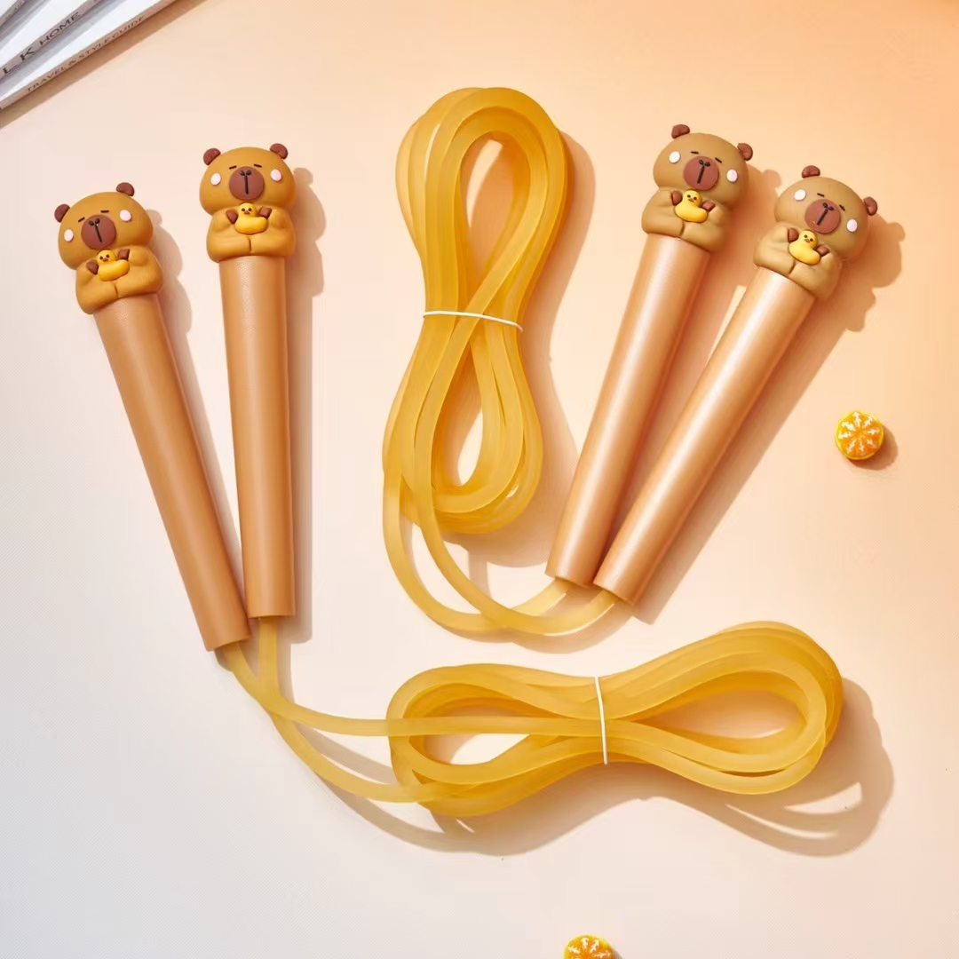 Fan Dou Ka's creative and cute cartoon head capybaras, skipping rope, sports and fitness products, skipping rope, children's outdoor Specification image