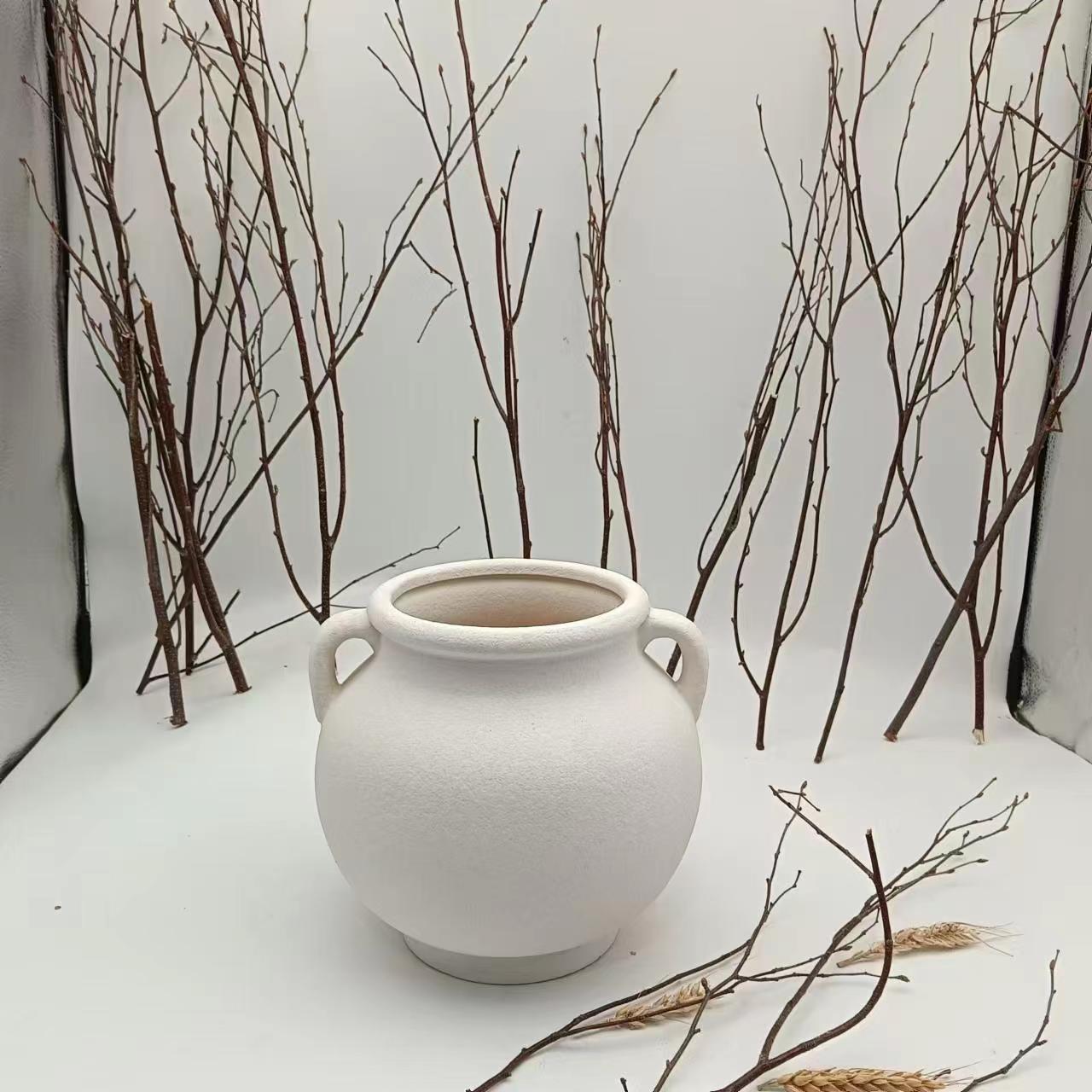 简约大气素色 陶瓷居家客厅摆件插花花瓶 工艺品摆件花瓶