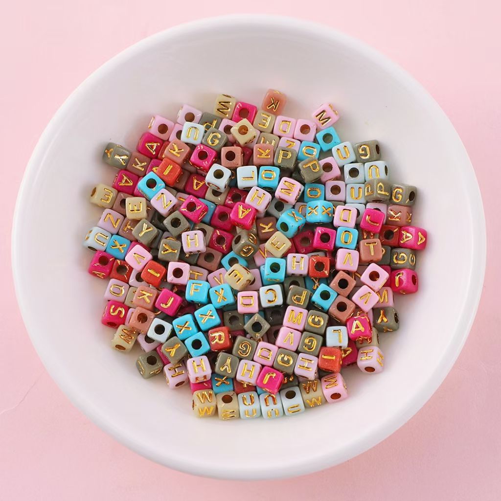5毫米字母珠单字母混字母饰品半成品配件 精美散珠串珠珠子 手链项链耳环材料包