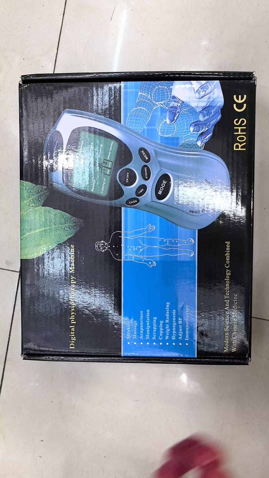 Cross-border digital meridian physiotherapy instrument, medium and low frequency massage device, EMS massage patch