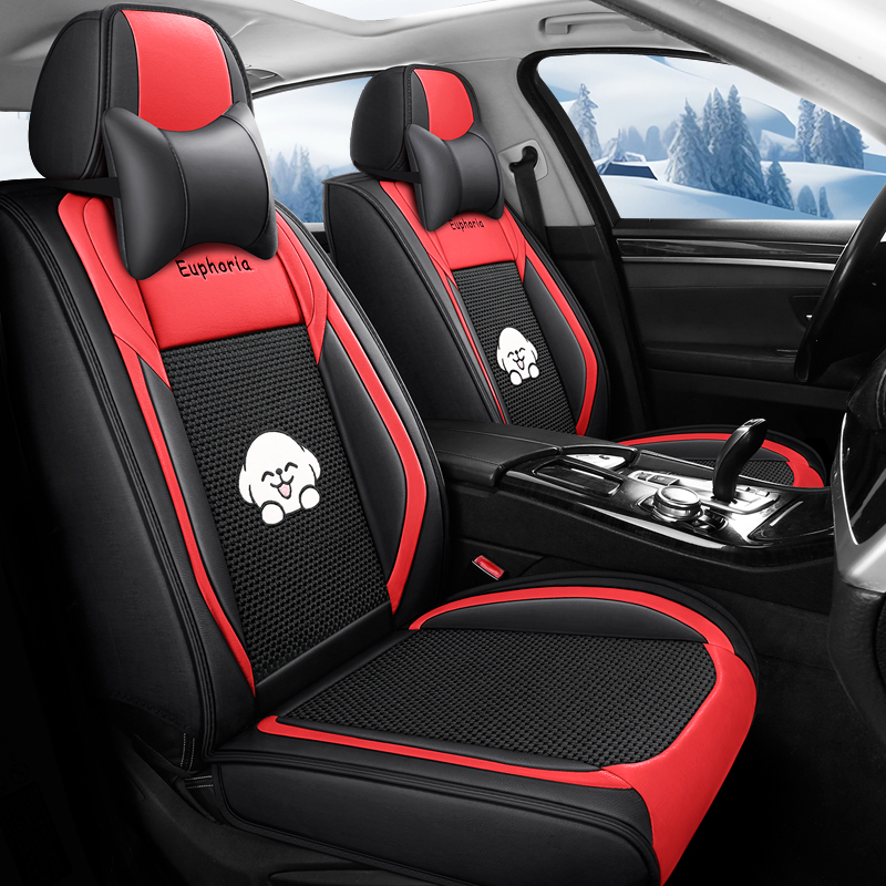 Car seat cushion, all-season universal seat cover, cartoon seat cover, fully enclosed seat cushion, special leather for small cars, all-season new style Application Scenario