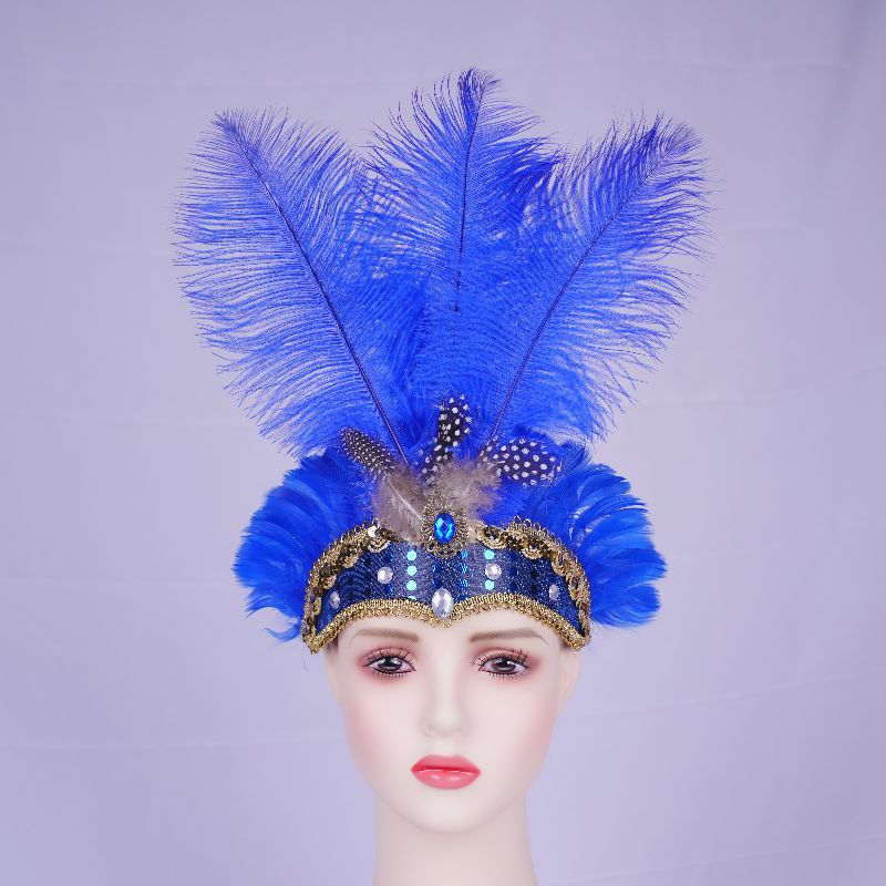 羽毛头饰发带 服饰装扮头带鸵鸟毛头饰印第安头带    详情1