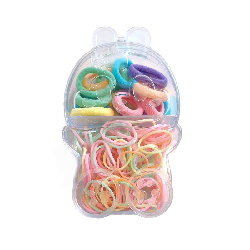 批发儿童盒装小号拇指发圈多色混装甜美可爱女童不伤发尼龙橡皮筋发夹儿童夏季可爱详情图5