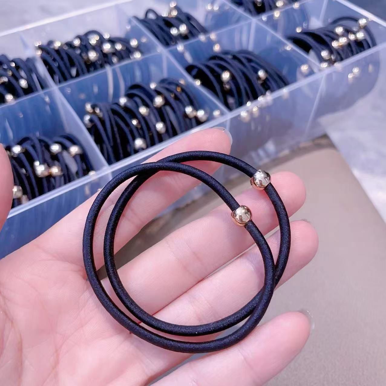 Korean version basic metal buckle, rubber band, hair band, commuting style, regular, age-free, multi-purpose rubber band bracelet, suitable for all ages