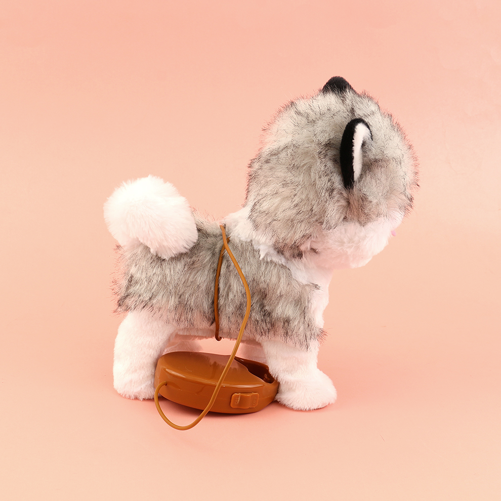 Electric toy simulation husky sticking out its tongue, creative toy that can bark, walk and shake its head, plush simulation dog in stock, factory direct sales details Picture