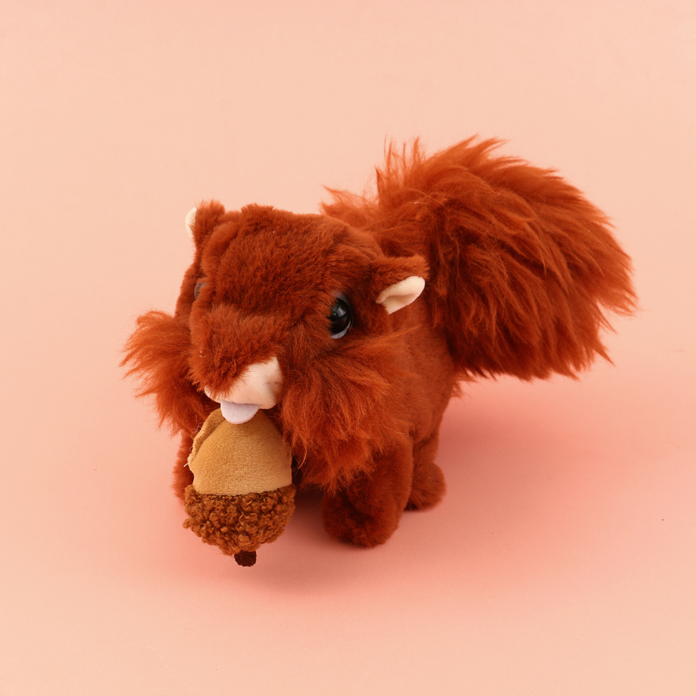Red creativa pequeña ardilla juguete de peluche juguete eléctrico exportación boneca fábrica venta directa