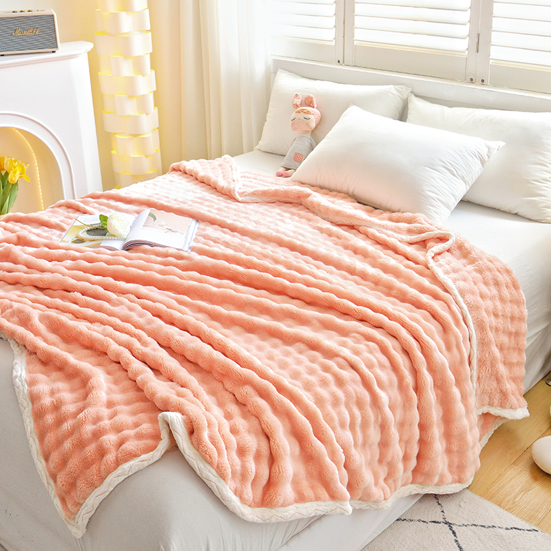 Junbao Home Textiles rabbit fur bubble blankets are available for wholesale export with large quantities in stock and customization available pic 5