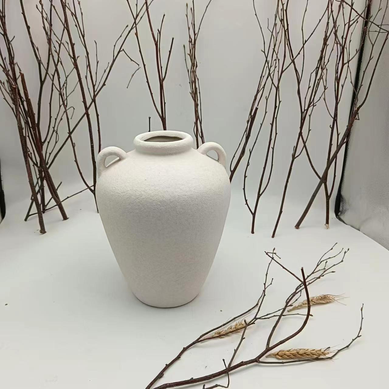 简约大气素色不规则 陶瓷居家客厅摆件插花花瓶 工艺品摆件花瓶