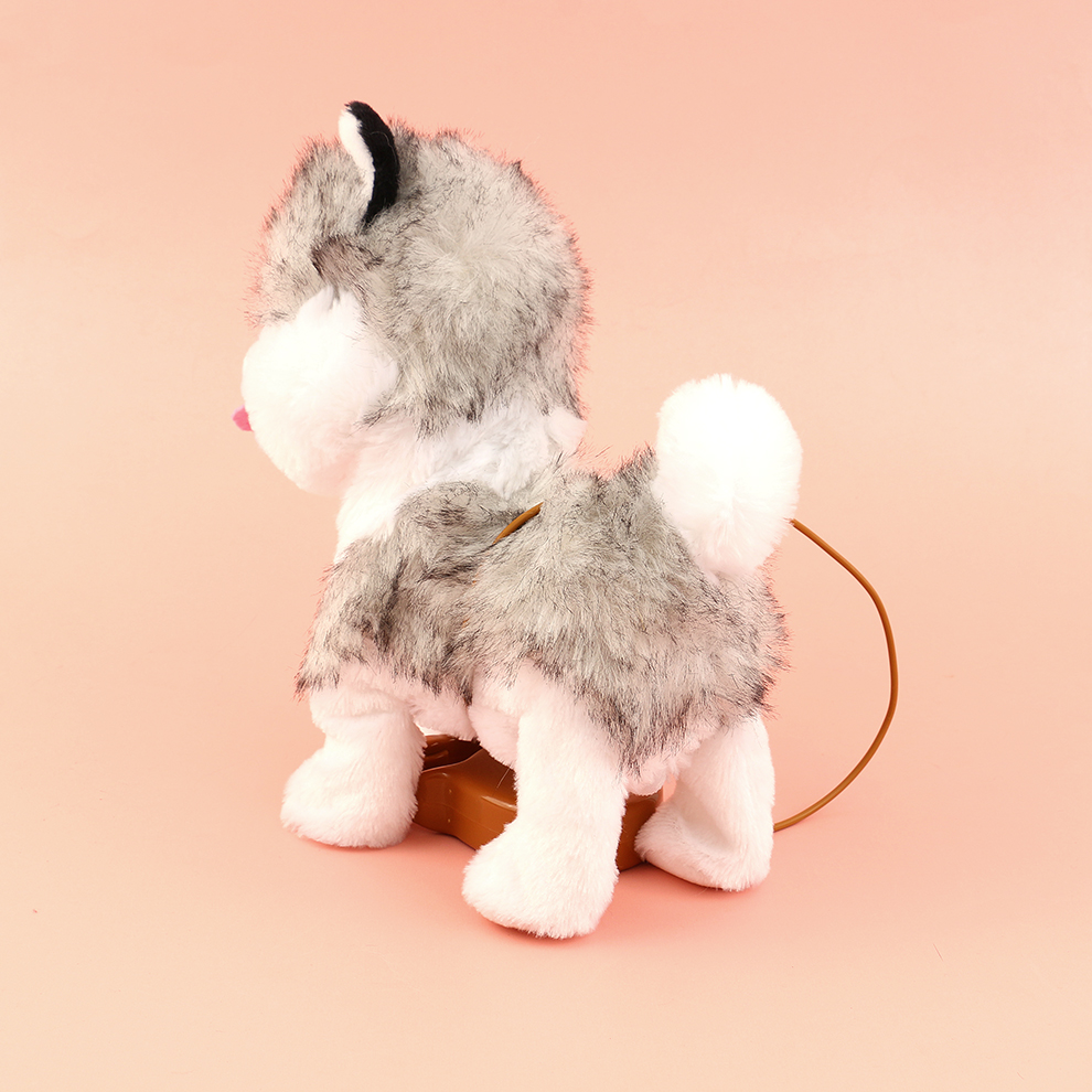 Electric toy simulation husky sticking out its tongue, creative toy that can bark, walk and shake its head, plush simulation dog in stock, factory direct sales Specification image