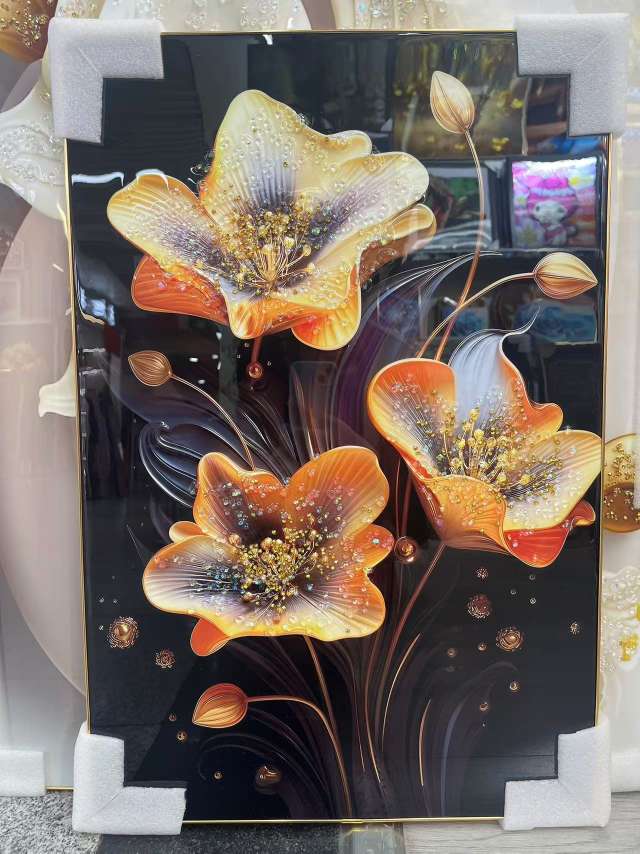 Crystal porcelain painting, diamond painting, sofa background painting, three-dimensional painting detail image 3