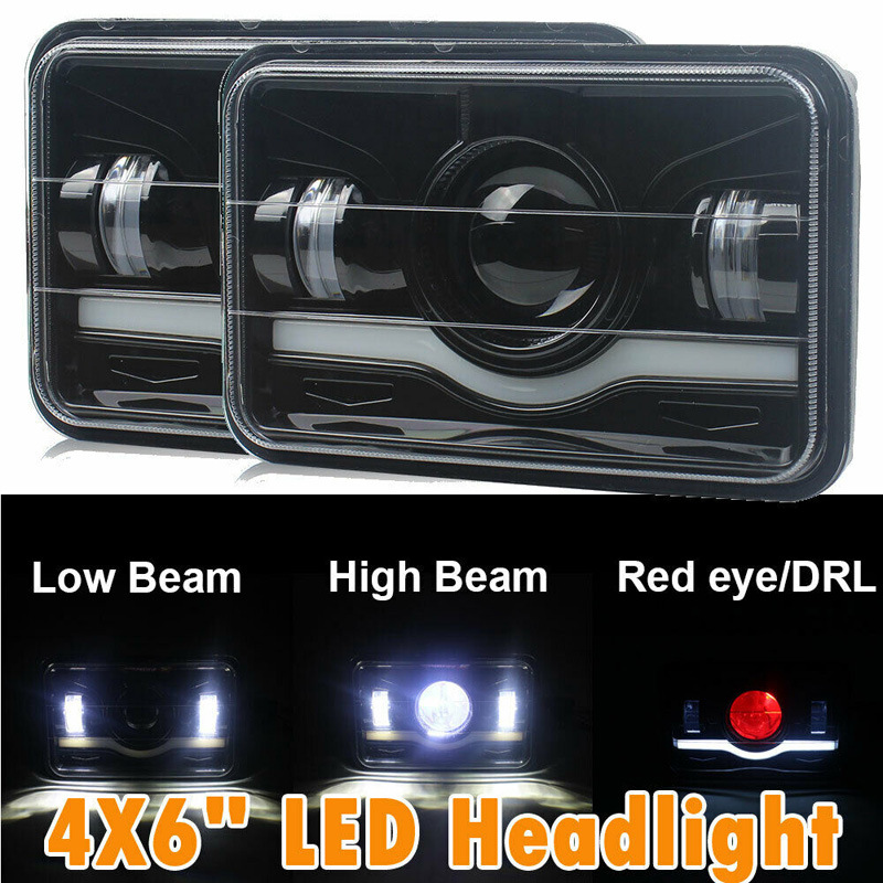 General dirt bike LED headlights 5-inch working light lens square headlights motorcycle working light details Picture