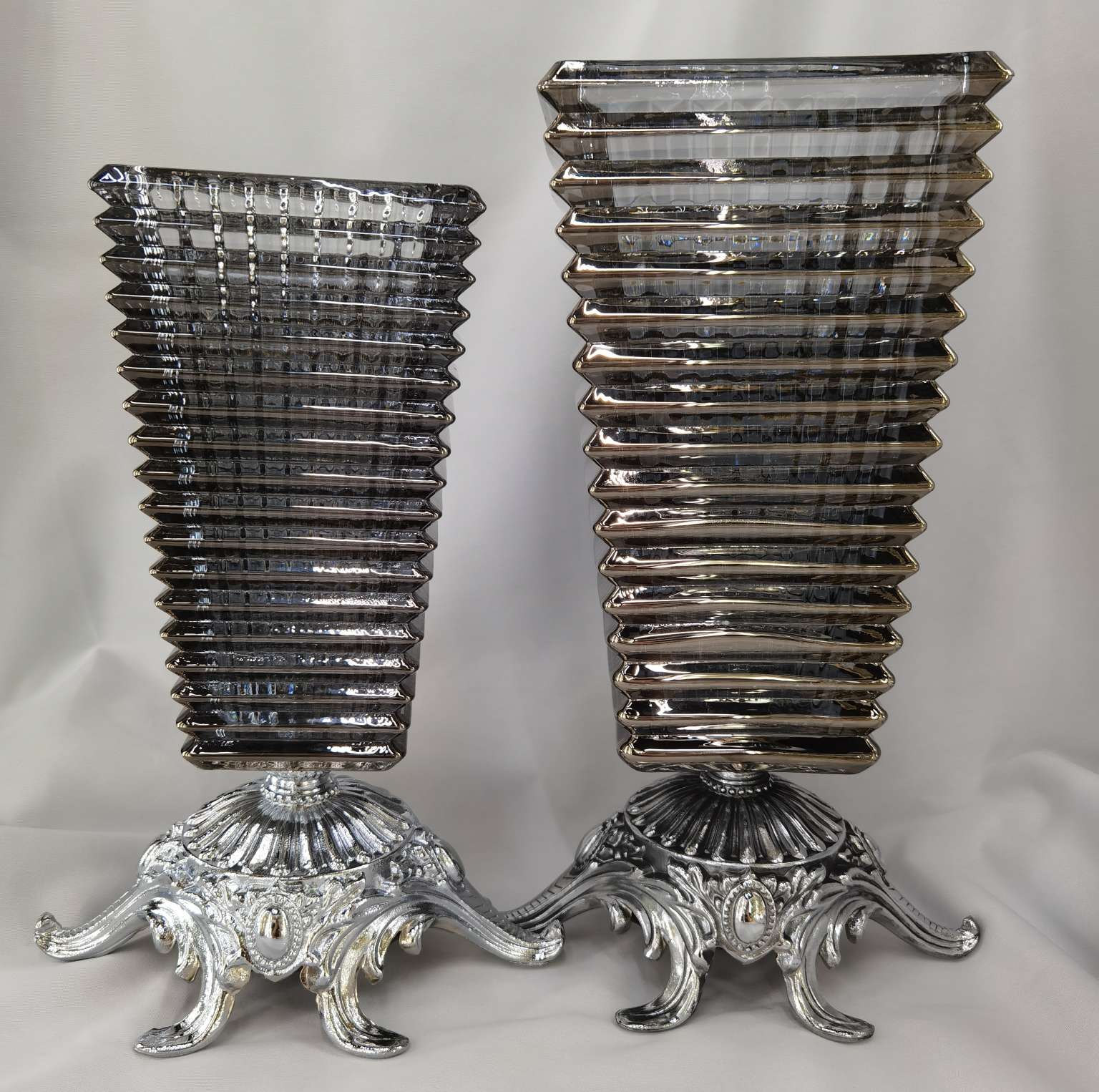 精致工艺品礼品 25cm玻璃花瓶 蜡烛摆件 装饰花瓶 陶瓷花瓶 钻条绳装饰 美观实用家居装饰品花瓶25cm玻璃花瓶