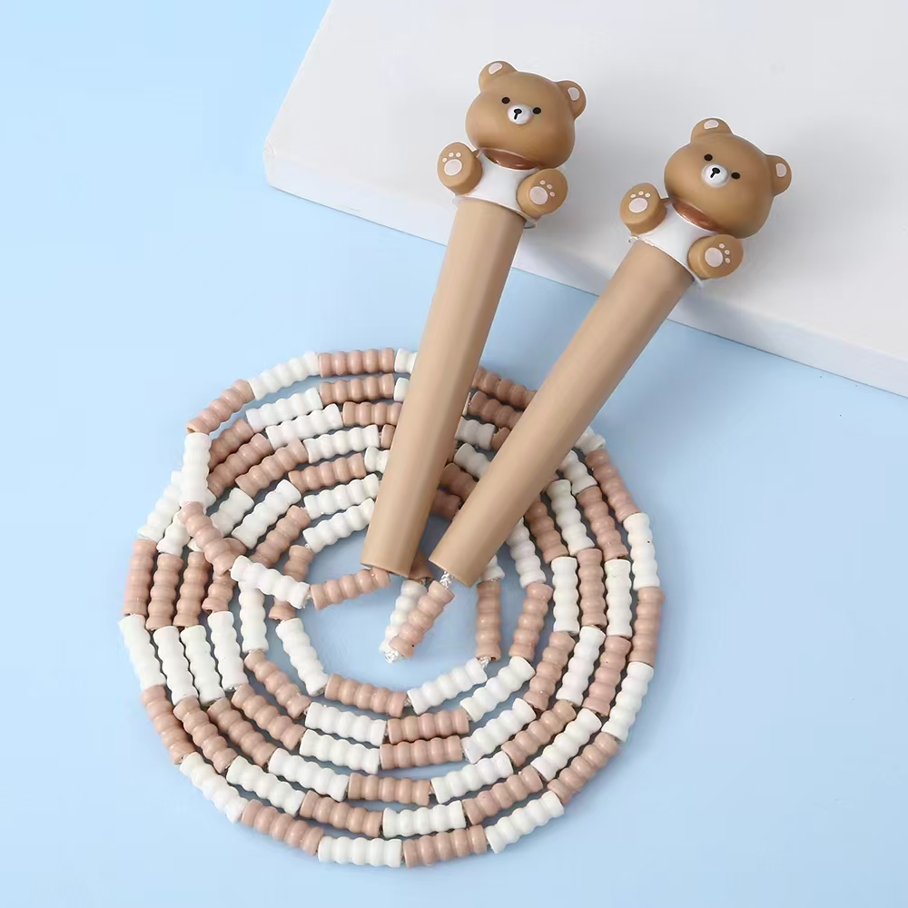 Fan Dou Ka's creative and cute cartoon head bear Victor, bamboo joint skipping rope, sports goods, fitness goods, skipping rope, children's outdoor Item Picture