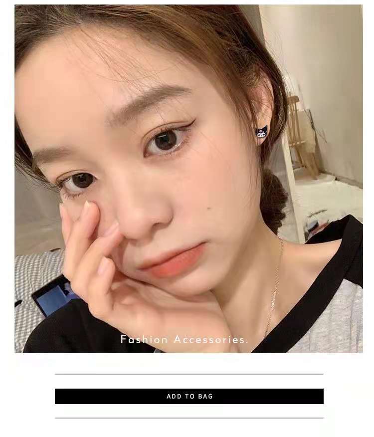 Kulomi ear clips, hole-free earrings, female student Korean version, simple plastic needle, silver needle ear studs, super fairy magnet magnetic ear studs, earrings pic 2