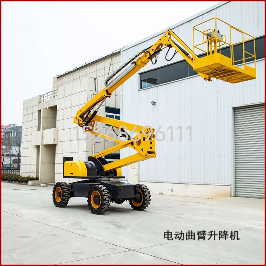 Fully self-propelled articulated boom aerial work platform, electric self-propelled straight boom lift, 360-degree rotating lift platform Specification image