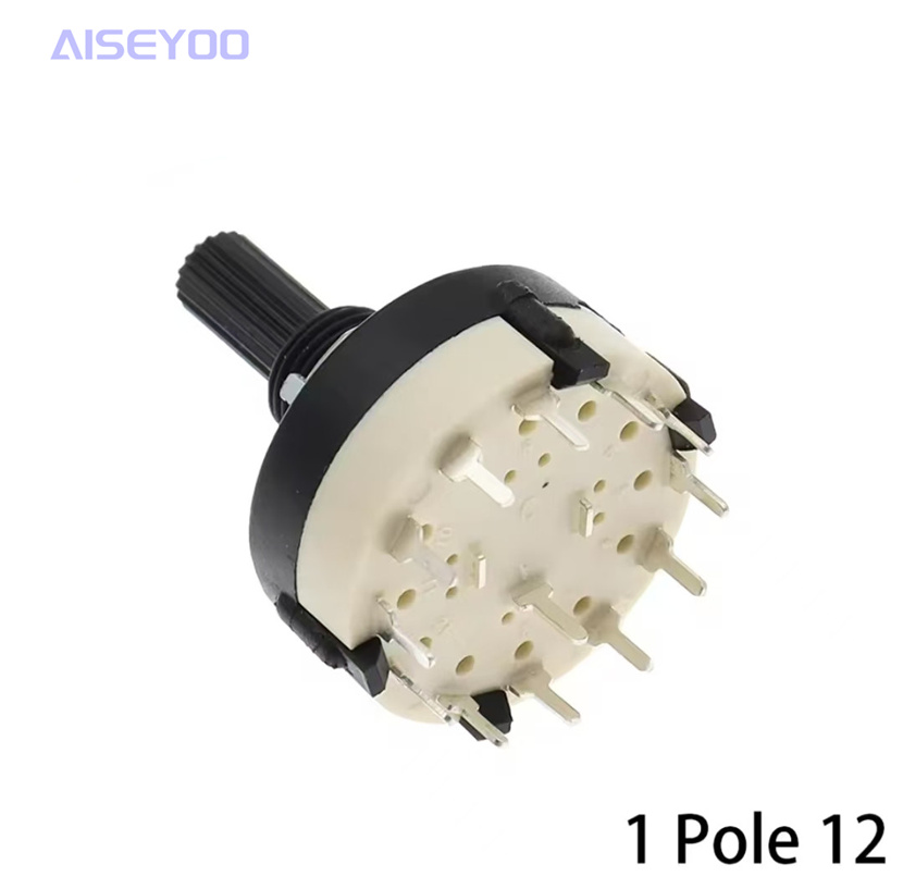 The RS26MM band rotary switch is made of all-plastic and can adjust the gear position by itself. The handle length is 20MM. It is a single-blade 12-position, double-blade 6-position, triple-blade 4-position, four-blade 3-position rotary switch pic 7