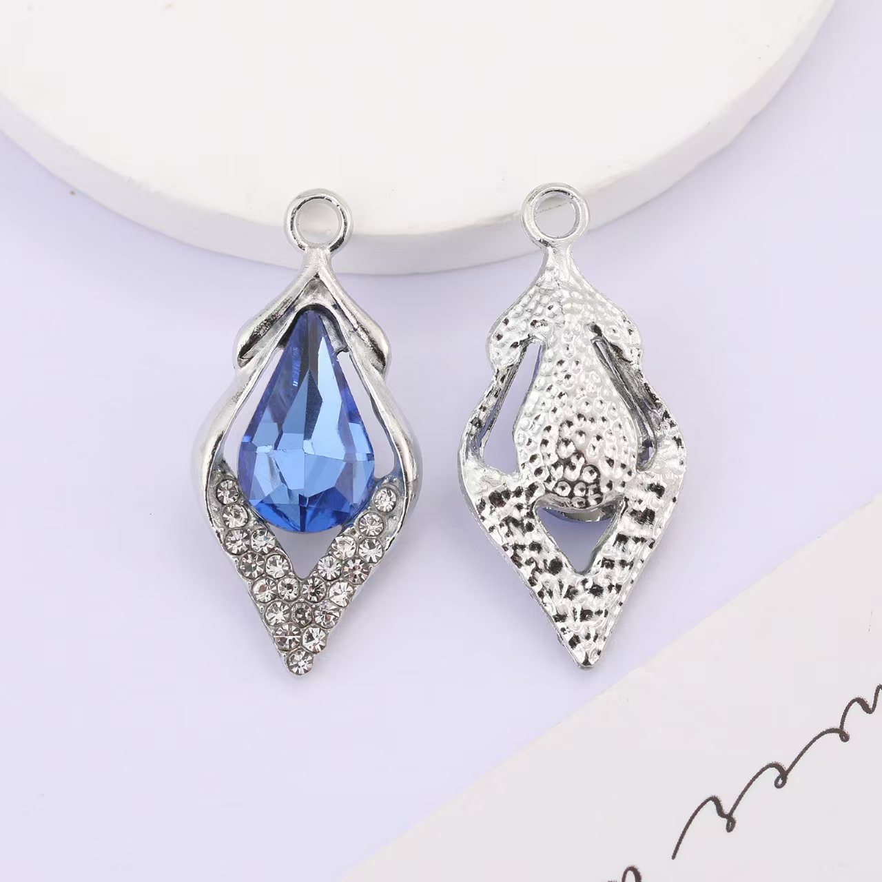 DIY饰品配件套装 菱形玻璃 创意个性手链项链耳环diy