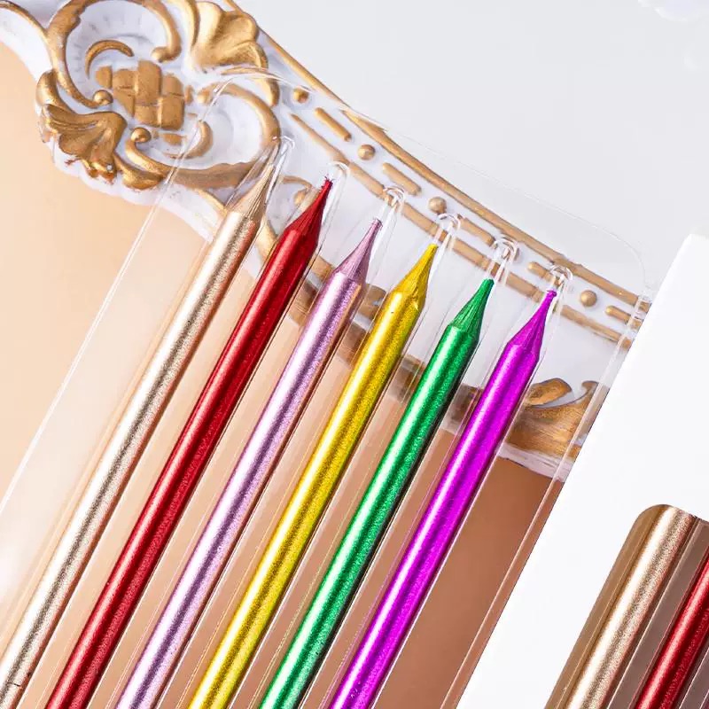 Electrochapado largo rod color ombre vela decoración plug-in vela de cumpleaños mesa de postre baking dress up velas de cumpleaños velas perfumadas velas de cumpleaños velas de casa velas de torta velas perfumadas pequeñas velas de llama de torta Item Picture