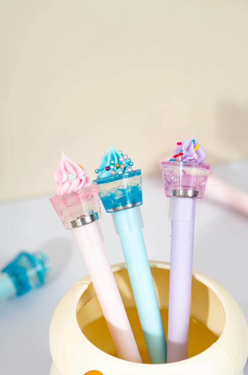 Fandouka Stationery Creative Ice Cream Spin Fun Luminous Pen Spin Gel Pen Smooth and Easy to Write Factory wholesale creative stationery gel pen stationery Specification image