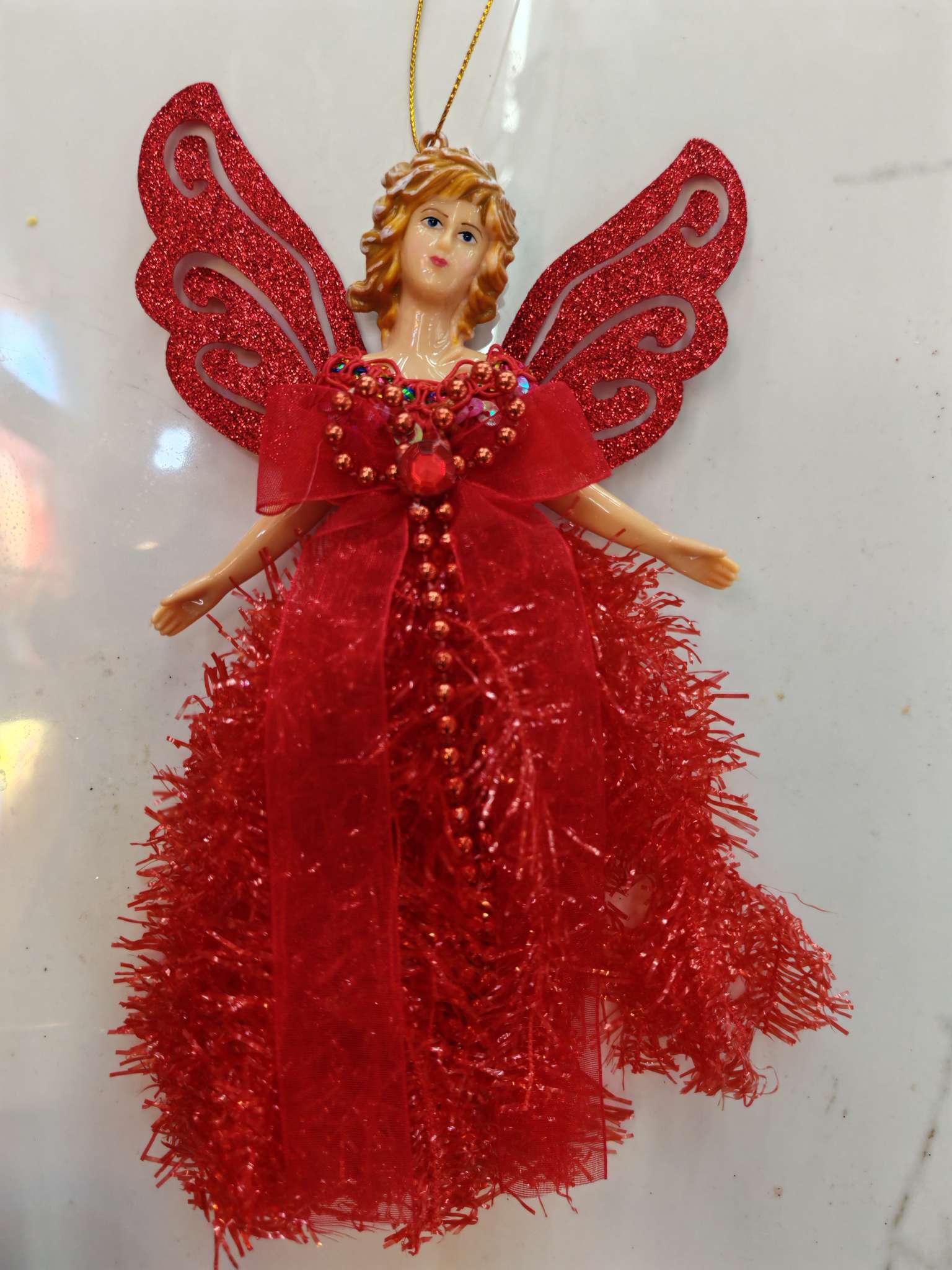 Christmas decorations, angel pendants, office culture festival daily necessities, Christmas snowflakes, electrostatic stickers, ribbons, foam cherries, Christmas pendants, Christmas ribbons, festive atmosphere Application Scenario