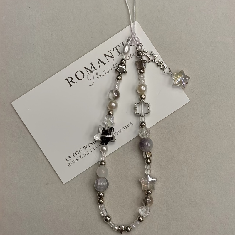 时尚简约个性手机链挂绳辣妹挂件包包耳机相机cdd亚克力串珠挂绳挂饰手机链产品图