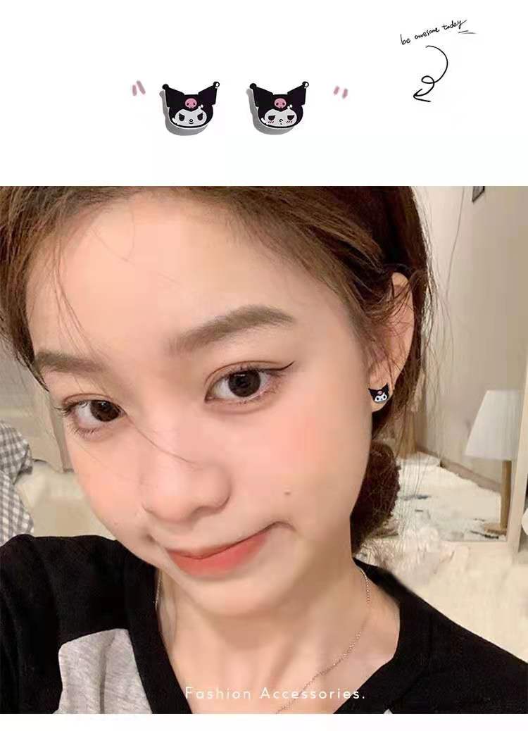 Kulomi ear clips, hole-free earrings, female student Korean version, simple plastic needle, silver needle ear studs, super fairy magnet magnetic ear studs, earrings pic 1