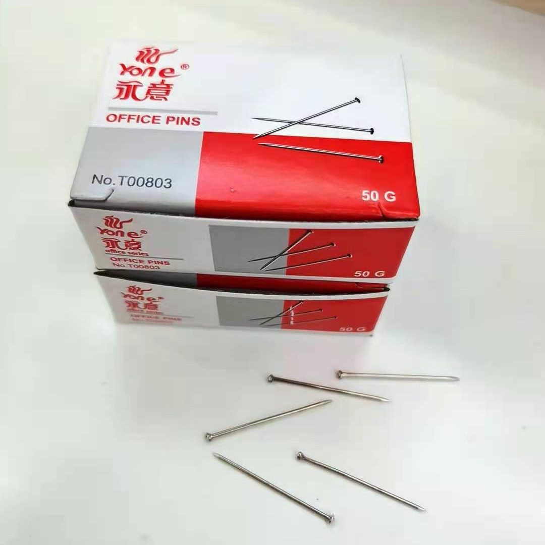 26mm nickel-plated thickened stationery pins, pearl pins, office supplies fixing pins, household vertical cutting pins thumbnail