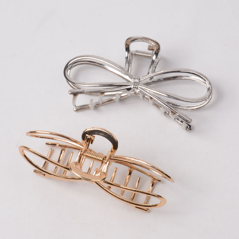 Korean-style ins geometric clips, bow alloy shark clips, fashionable Internet celebrity grab clips, women's headwear wholesale grab clips Specification image