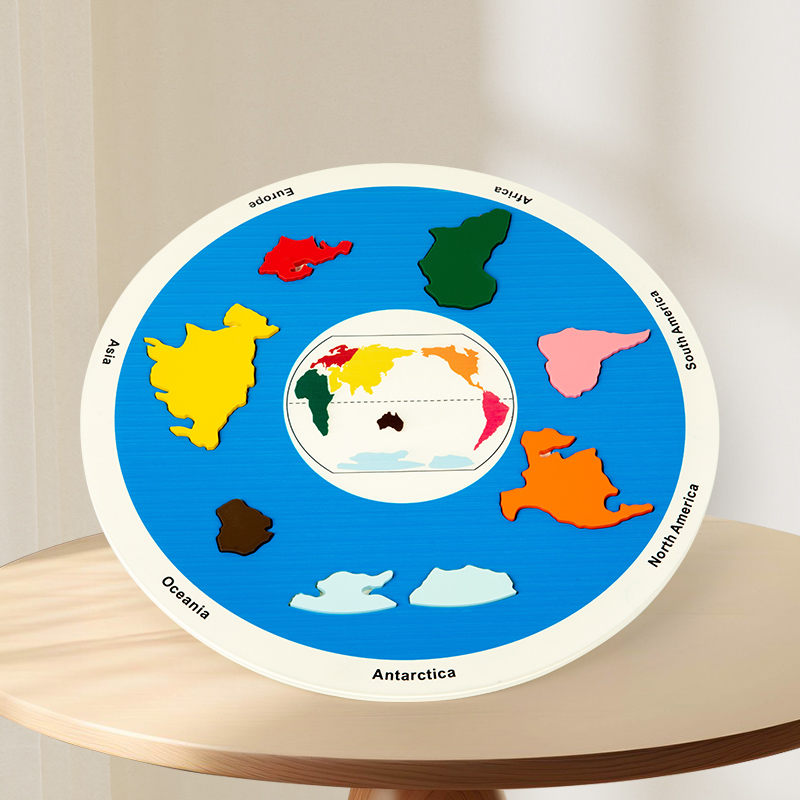 Wooden eight planets seven continents matching cognitive jigsaw Solar system planets moon phase changes early education science enlightenment toy seven continents jigsaw Specification drawing
