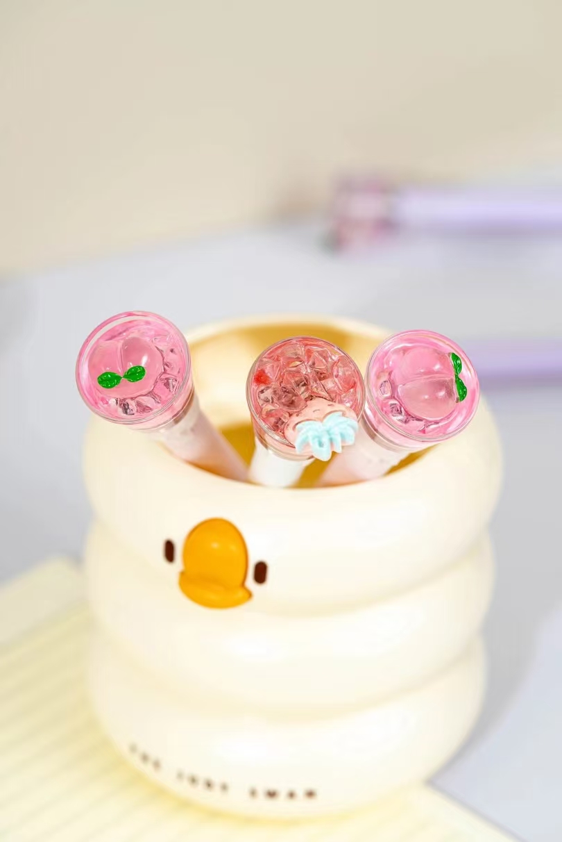 Fandouka Stationery Creative Fruit Spin Fun Luminous Pen Spin Gel Pen Smooth and Easy to Write Factory wholesale creative stationery gel pen stationery Specification image