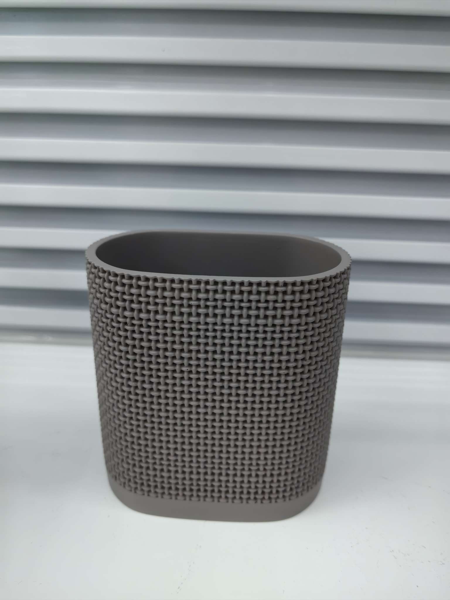 麻布纹树脂四件套-洗手液瓶 牙刷架 口杯 肥皂盒产品图