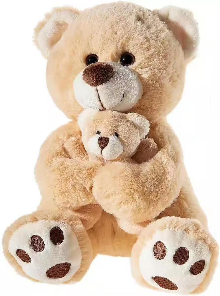 Mother and baby bear plush toy pillow, cute plush toy