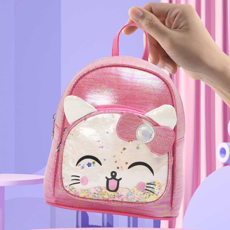 大尾猫喵咪蝴蝶结时尚休闲可爱萌趣幼儿园女童双肩包