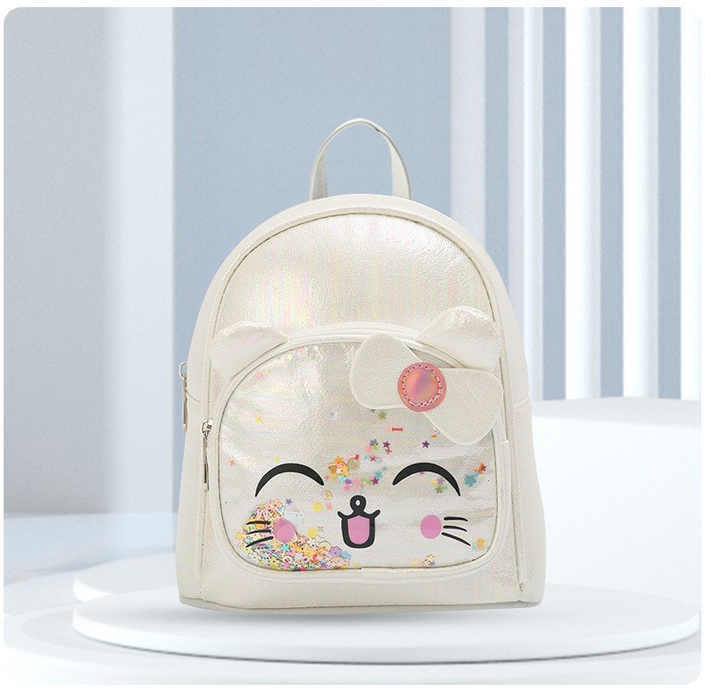 大尾貓喵咪蝴蝶結(jié)時尚休閑可愛萌趣幼兒園女童雙肩包詳情11