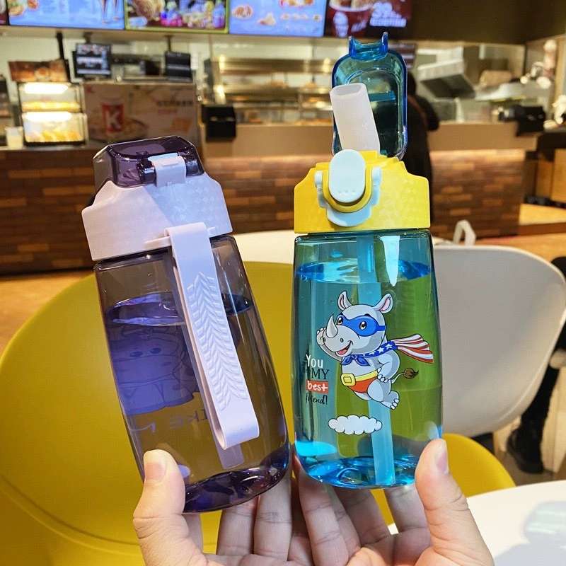 S150-TY-0877 Children's portable water bottle Kindergarten baby direct drinking pot high appearance level cartoon straw water bottle undefined