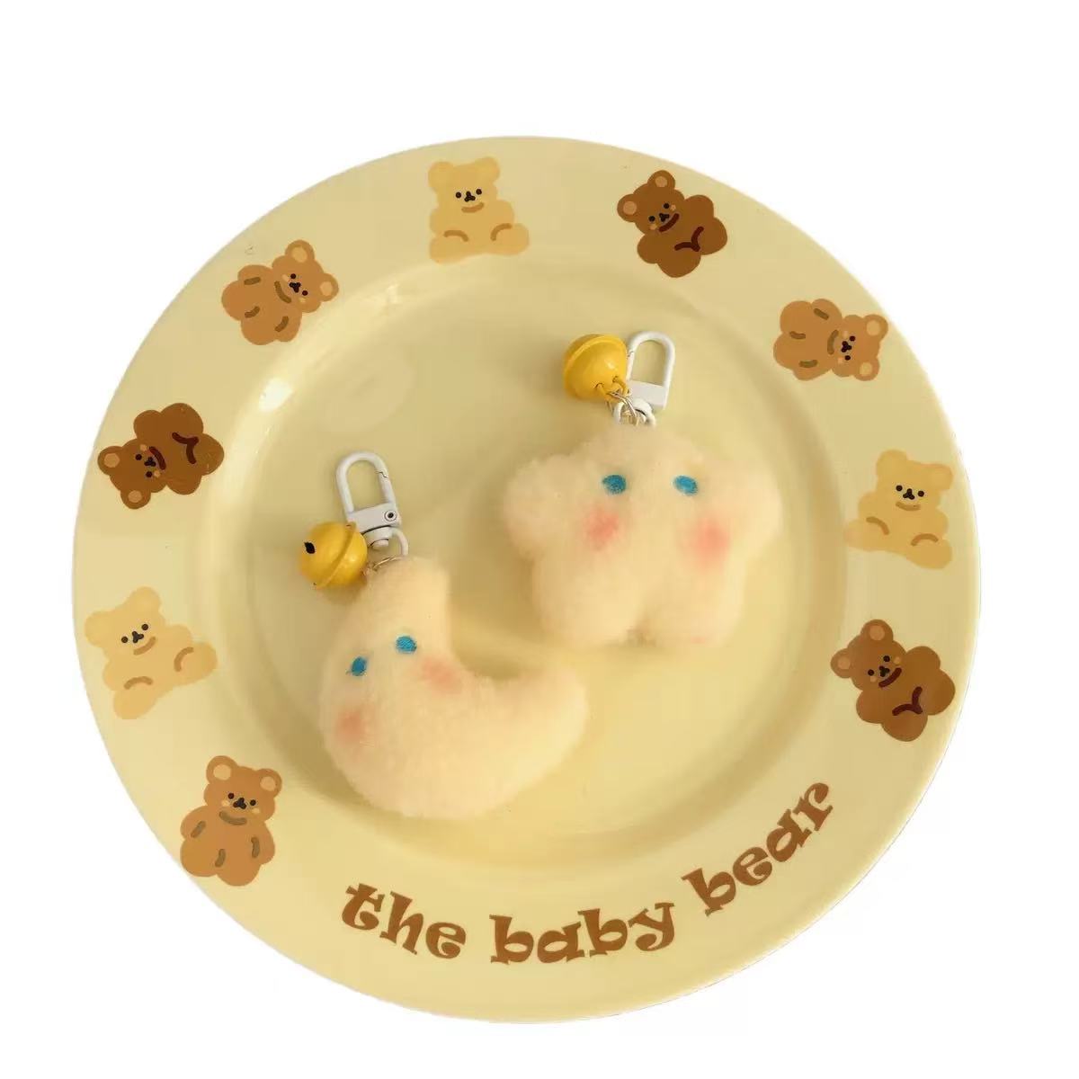 仿羊毛毡星星月亮铃铛龙虾扣学生书包月亮挂件闺蜜礼物卡通挂饰蛋糕插件