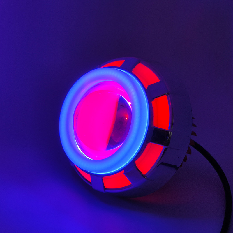 General motorcycle electric tricycle led headlights angel eyes demon eyes super bright spotlights ghost lights details Picture