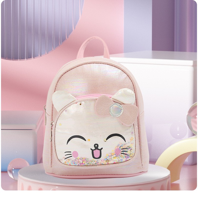 大尾貓喵咪蝴蝶結(jié)時尚休閑可愛萌趣幼兒園女童雙肩包詳情10