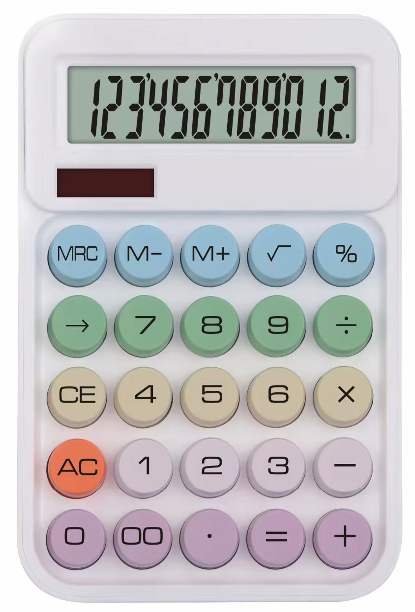 高颜值计算器多巴胺色系女神款多功能计算器柔性键盘办公室用高级财务会计商用大学生迷你可爱网红款个性创意细节图