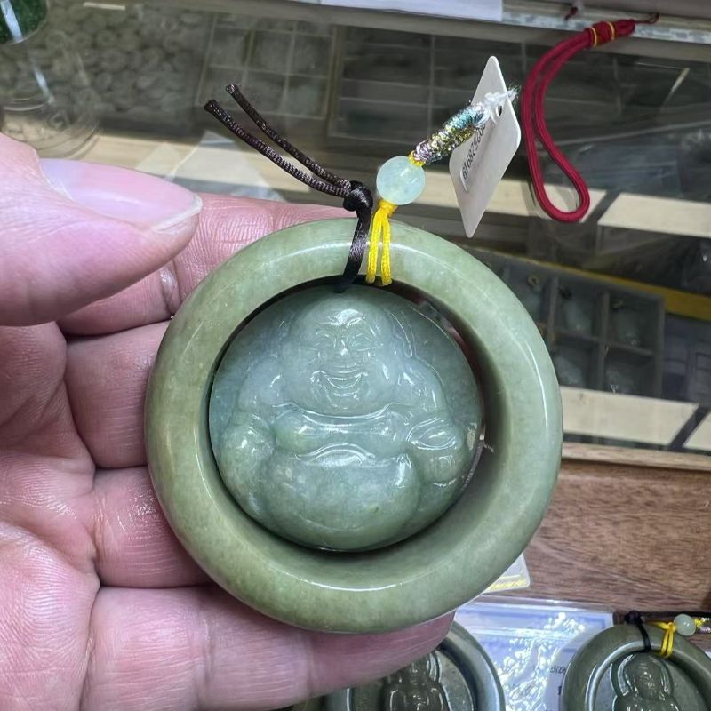 Jade pendant, large Guanyin Maitreya Buddha necklace jewelry, A-grade pendant, extra-large bracelet, with Buddha in your heart, wholesale and retail jewelry details Picture